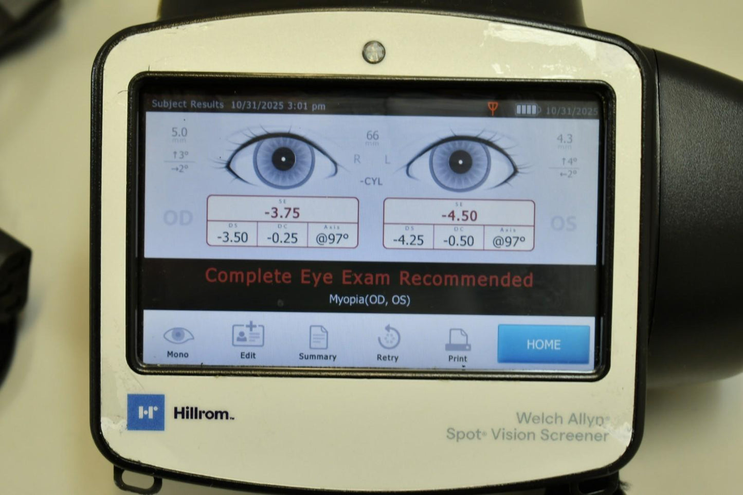 Hillroom Welch Allyn VS100 Spot Vision Screener autorefractor
