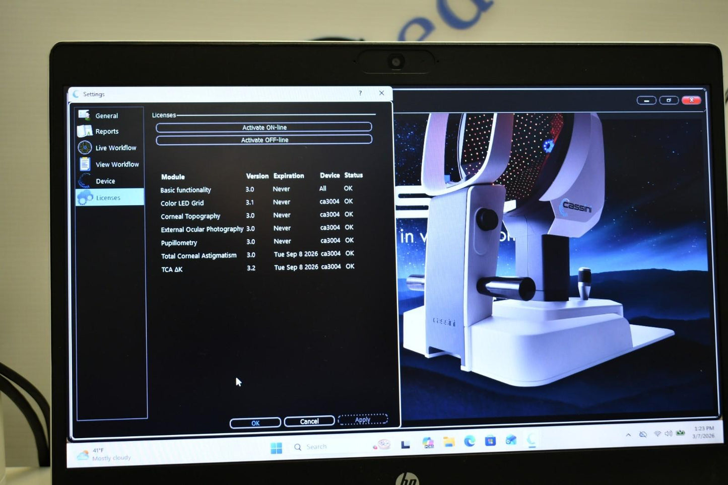 I-optics Cassini Ambient G3 corneal topographer