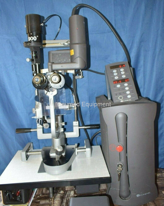 Refurbished Lumenis Selecta II SLT laser with Haag Streit Slit Lamp Attachment offered by Visumed Equipment