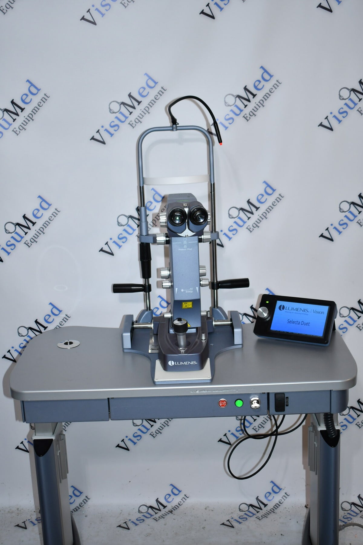 Lumenis Selecta Duet laser head detail on motorized table
