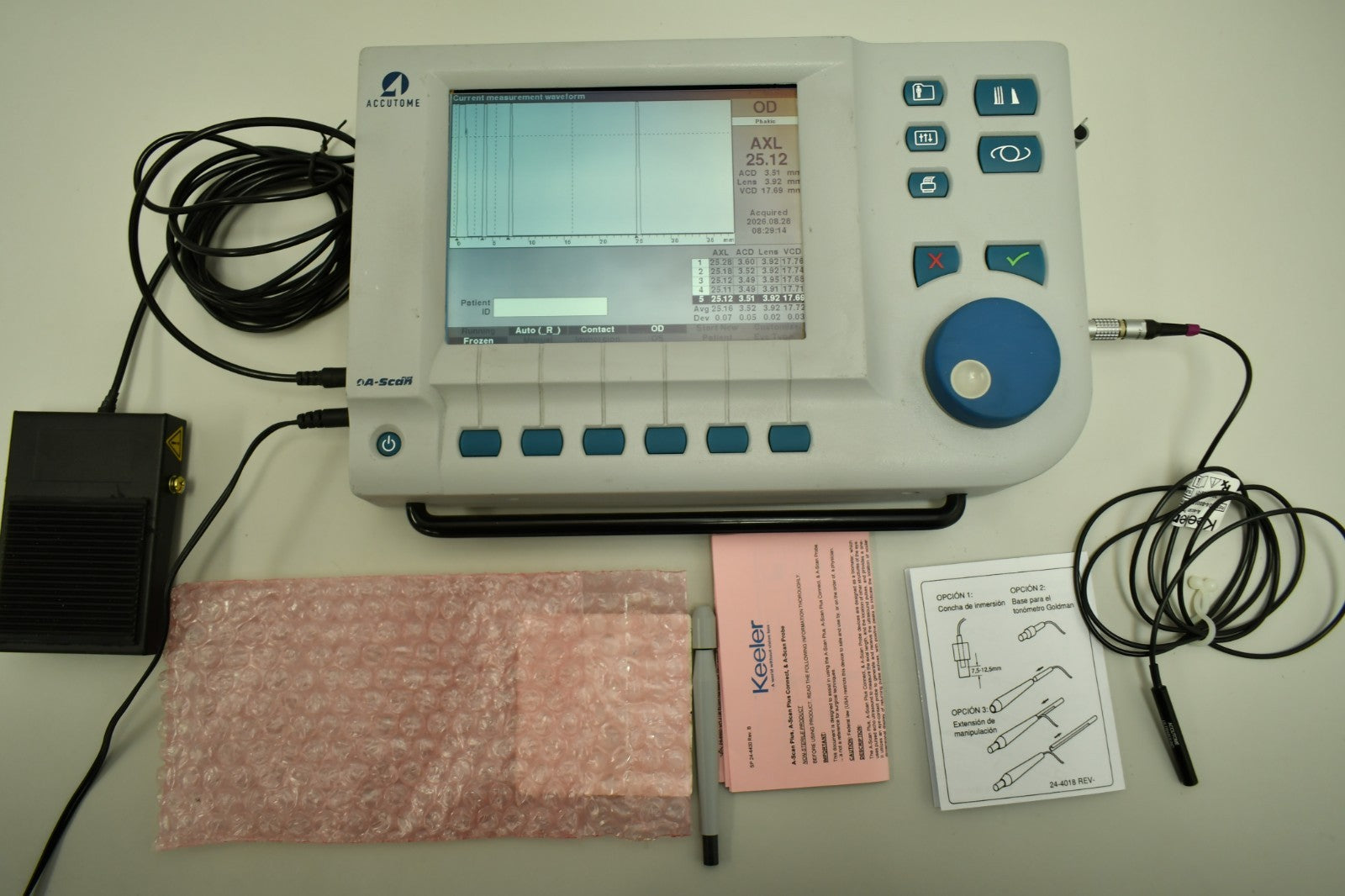 Accutome A-Scan Plus included items