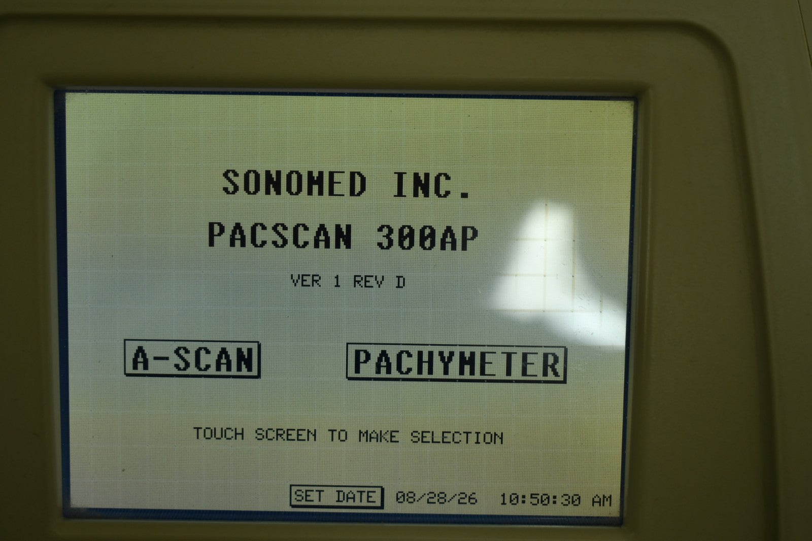 Sonomed PacScan 300AP display