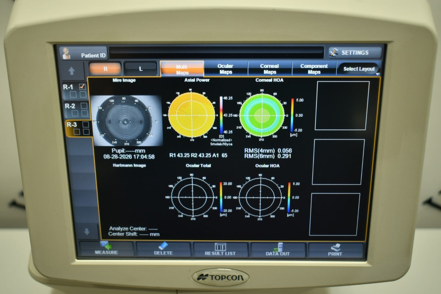 Topcon KR-1W rear connections