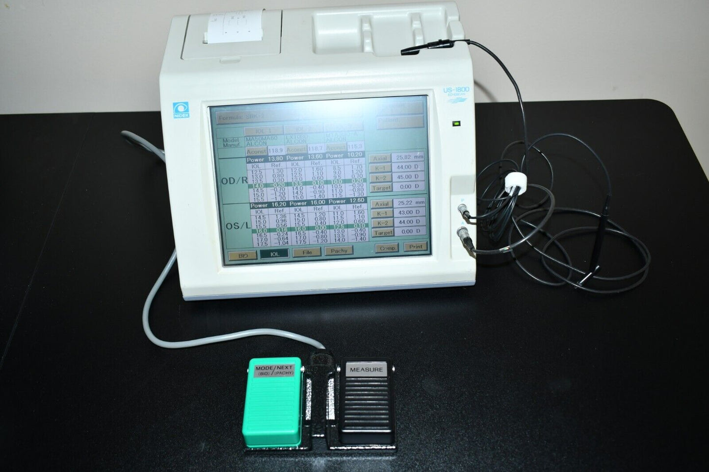 Nidek US-1800 Ultrasound A-scan and Pachymeter Biometer